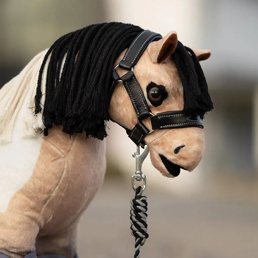 Lemieux Toy Pony Leather Headcollar & Leadrope Black - Image 2