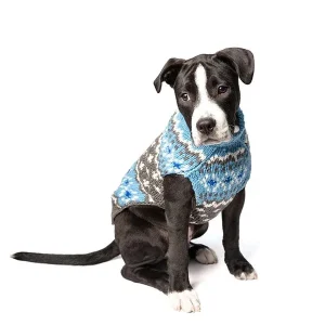 Light Blue Fair Isle Dog Sweater