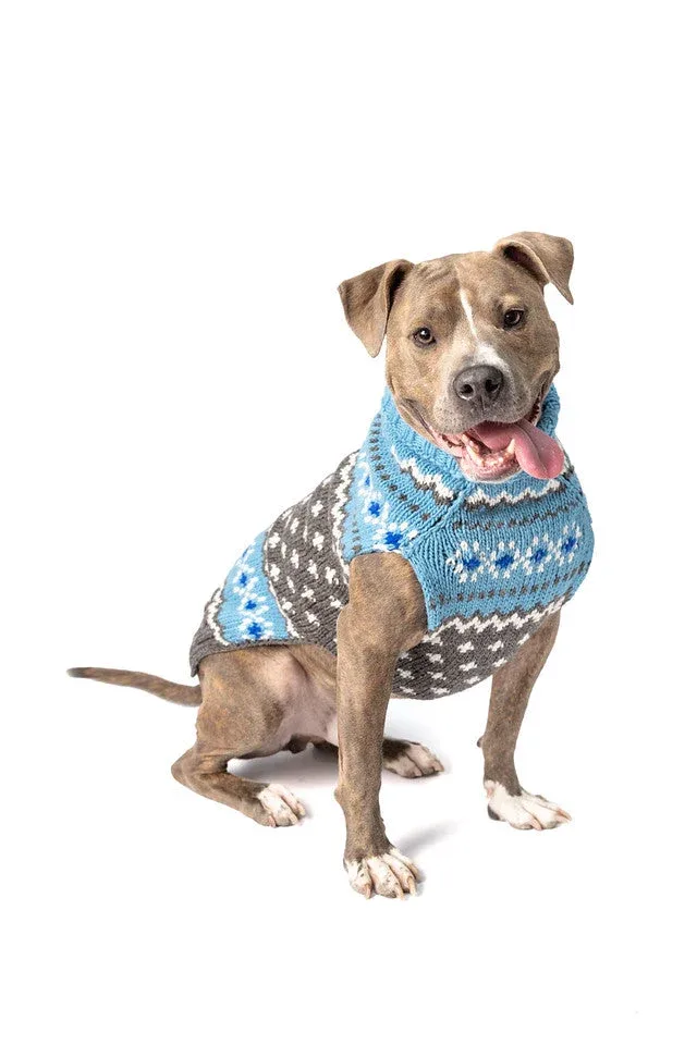 Light Blue Fair Isle Dog Sweater - Image 2