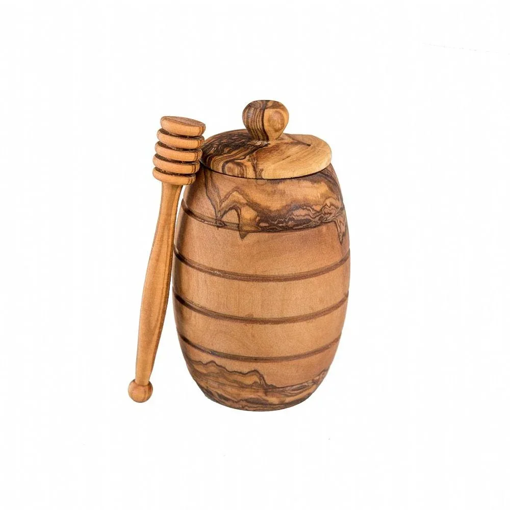 Lipper Martin And Associates Olive Wood Honey Pot with Spoon