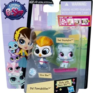 Littlest Pet Shop Pet Pawsabilities Eliza Blue & Rad Slopington Figure 2-Pack