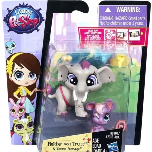 Littlest Pet Shop Pet Pawsabilities Fletcher von Trunk & Teensie Fromage Figure 2-Pack