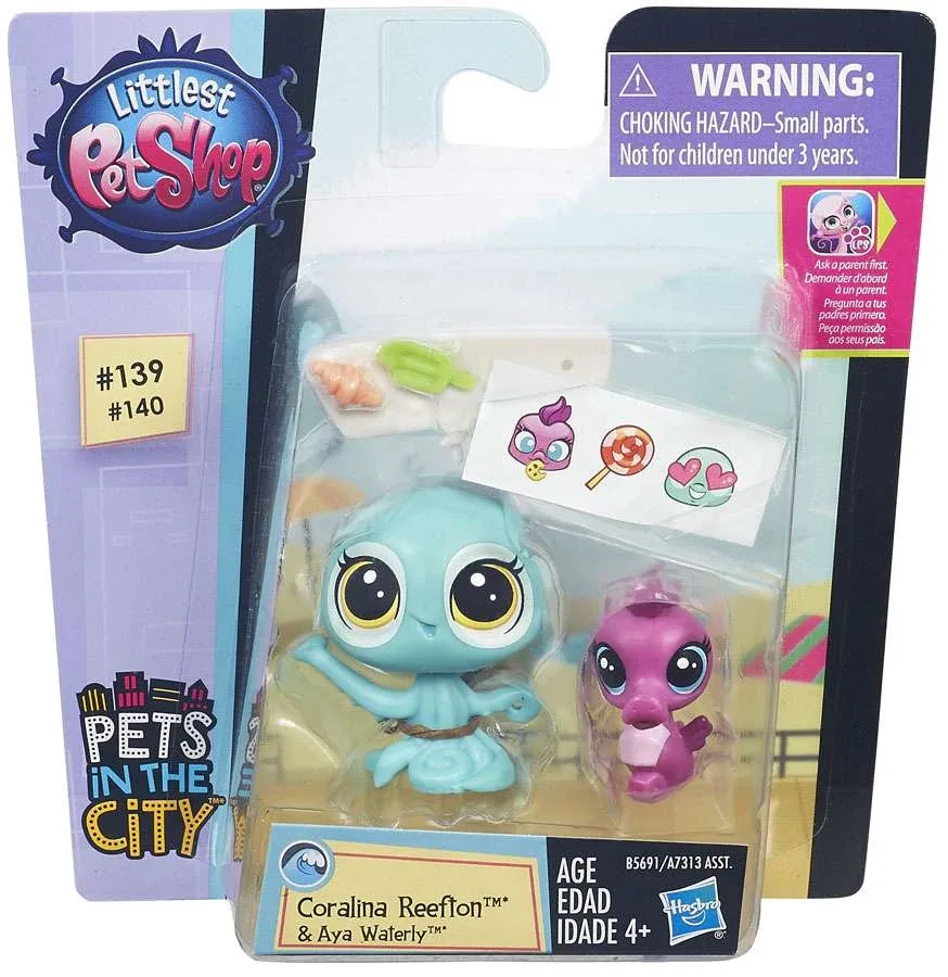 Littlest Pet Shop Pets in the City Coralina Reefton & Aya Waterly Figure 2-pack