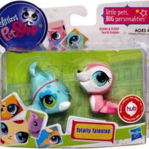 Littlest Pet Shop Totally Talented Pets Seal & Dolphin Figure 2-Pack #2686, 2687