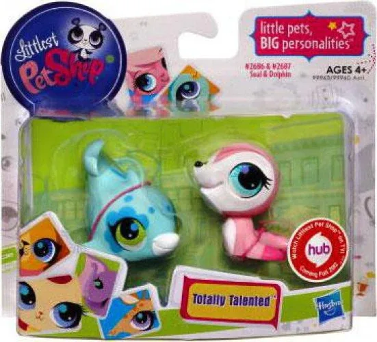 Littlest Pet Shop Totally Talented Pets Seal & Dolphin Figure 2-Pack #2686, 2687