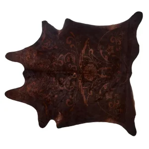 Lmt Design Baroque Medium Beige on Brown Cowhide Rug