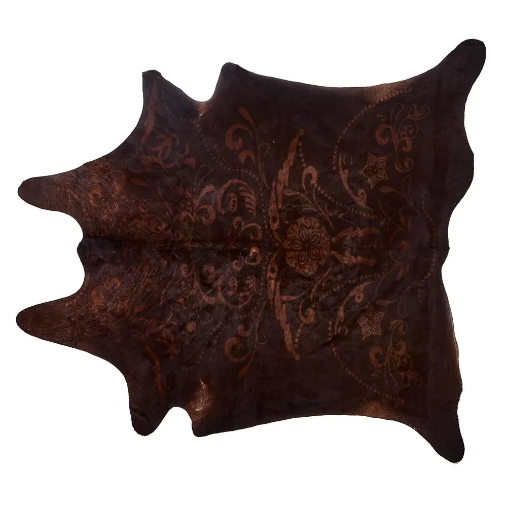 Lmt Design Baroque Medium Beige on Brown Cowhide Rug