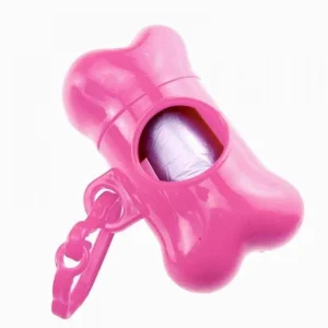 Lola Bean Bone Shape Dispenser & Waste P/U Bags (Baby Powder-Pink) - 60 Count