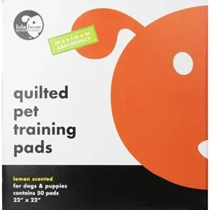 Lola Bean Quilted Training Pads 22" x 22" Lemon Scent - 50 Count