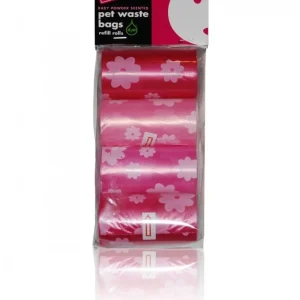 Lola Bean Waste P/U Bags- 8 Re-fill rolls (Baby Powder-Pink) - 160 Count