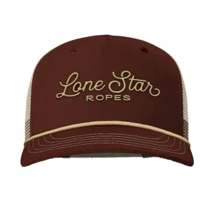 Lone Star Ropes Maroon and Tan Script Logo Cap