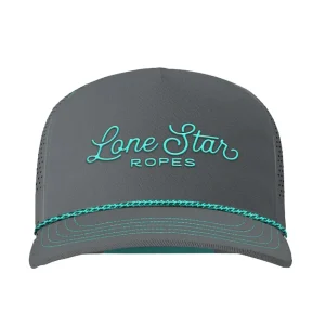 Lone Star Ropes Slate Grey and Turquoise Script Logo Cap