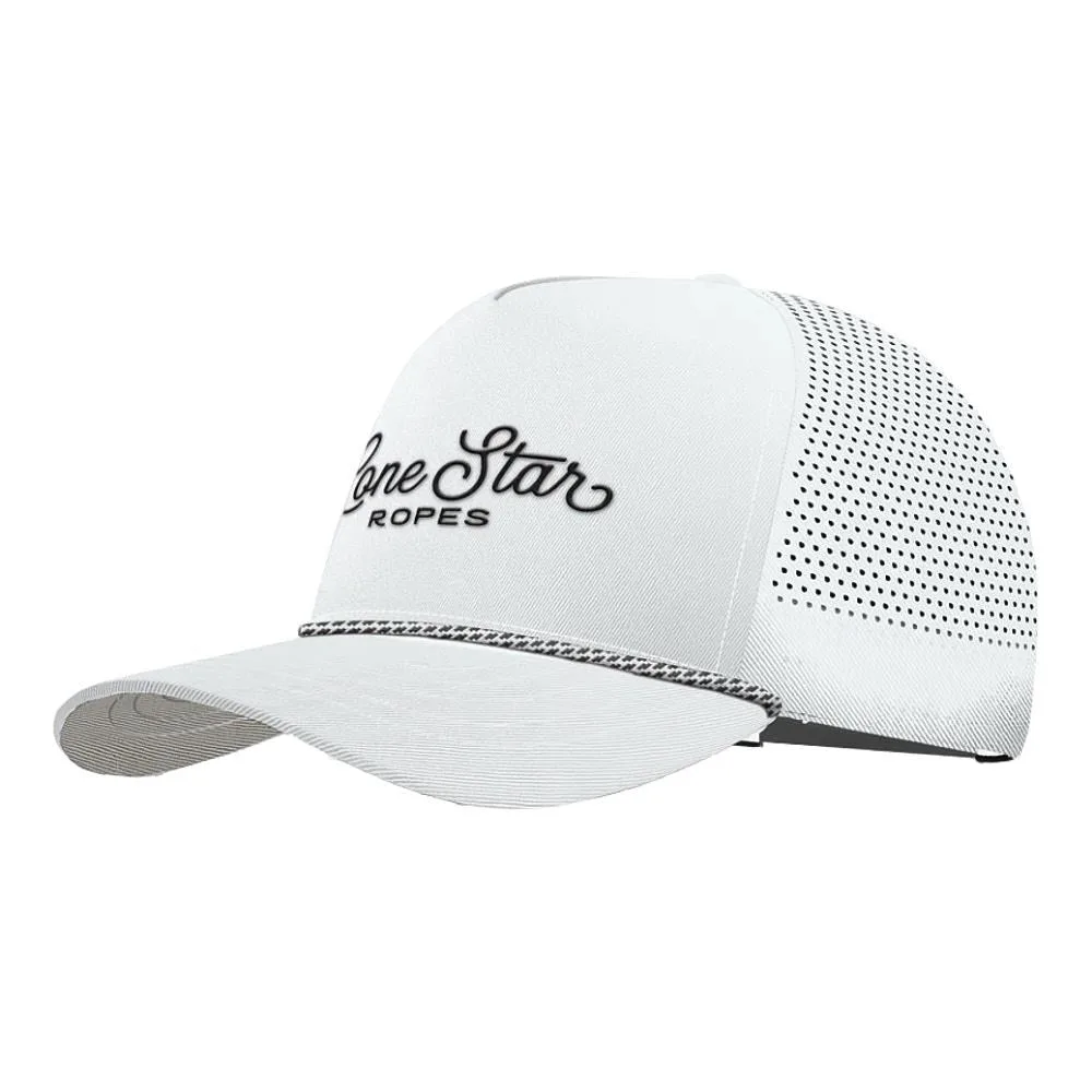 Lone Star Ropes White and Black Church Script Logo Cap - Image 2