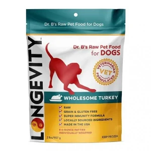 Longevity Raw Bites Wholesome Turkey Dehydrated Dog Treats - 4 oz