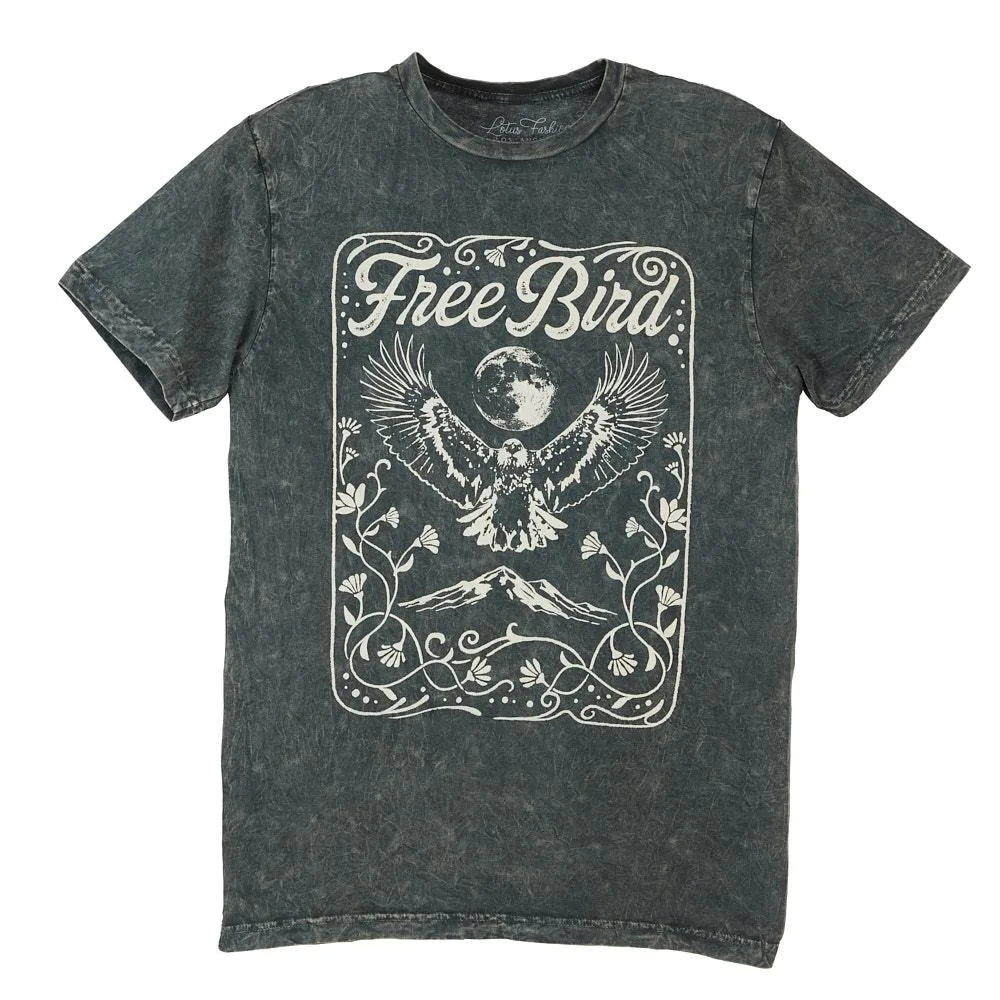 Lotus Fashion Free Bird Stone Grey Tee Shirt