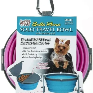 Loving Pets Bella Roma Pink Travel Bowl