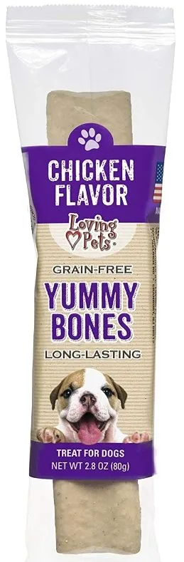 Loving Pets Grain Free Yummy Bones Chicken Flavor Filled Chew