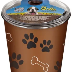 Loving Pets Treat Canister Paw Print and Bone Copper 1Ea