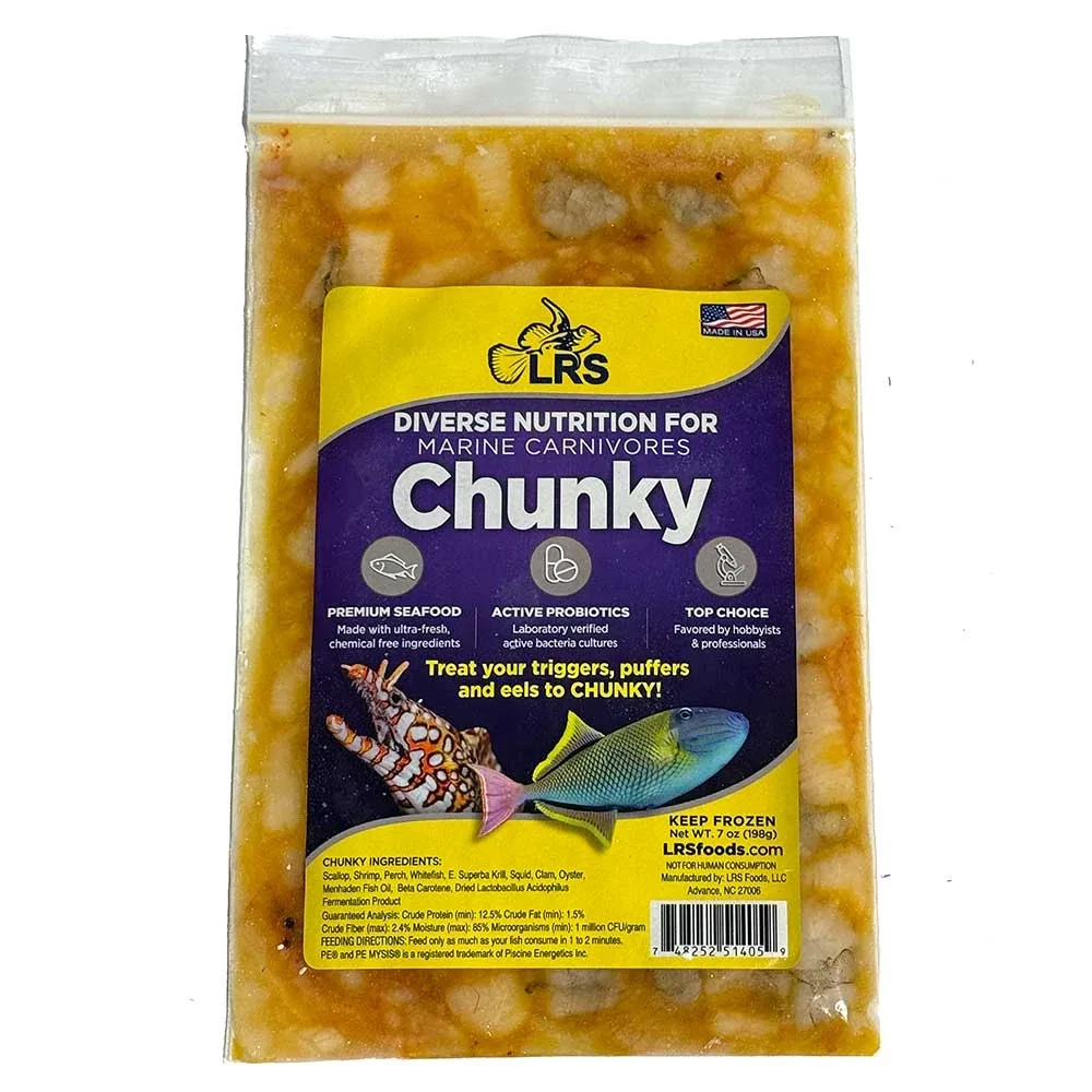 LRS Chunky Predator Frenzy (7 oz Pack) - Superior Nutrition All-in-One Frozen Food for Marine Fish, Corals & Invertebrates