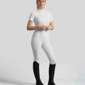 Luceo Womens Full Seat Competition Riding Tights White