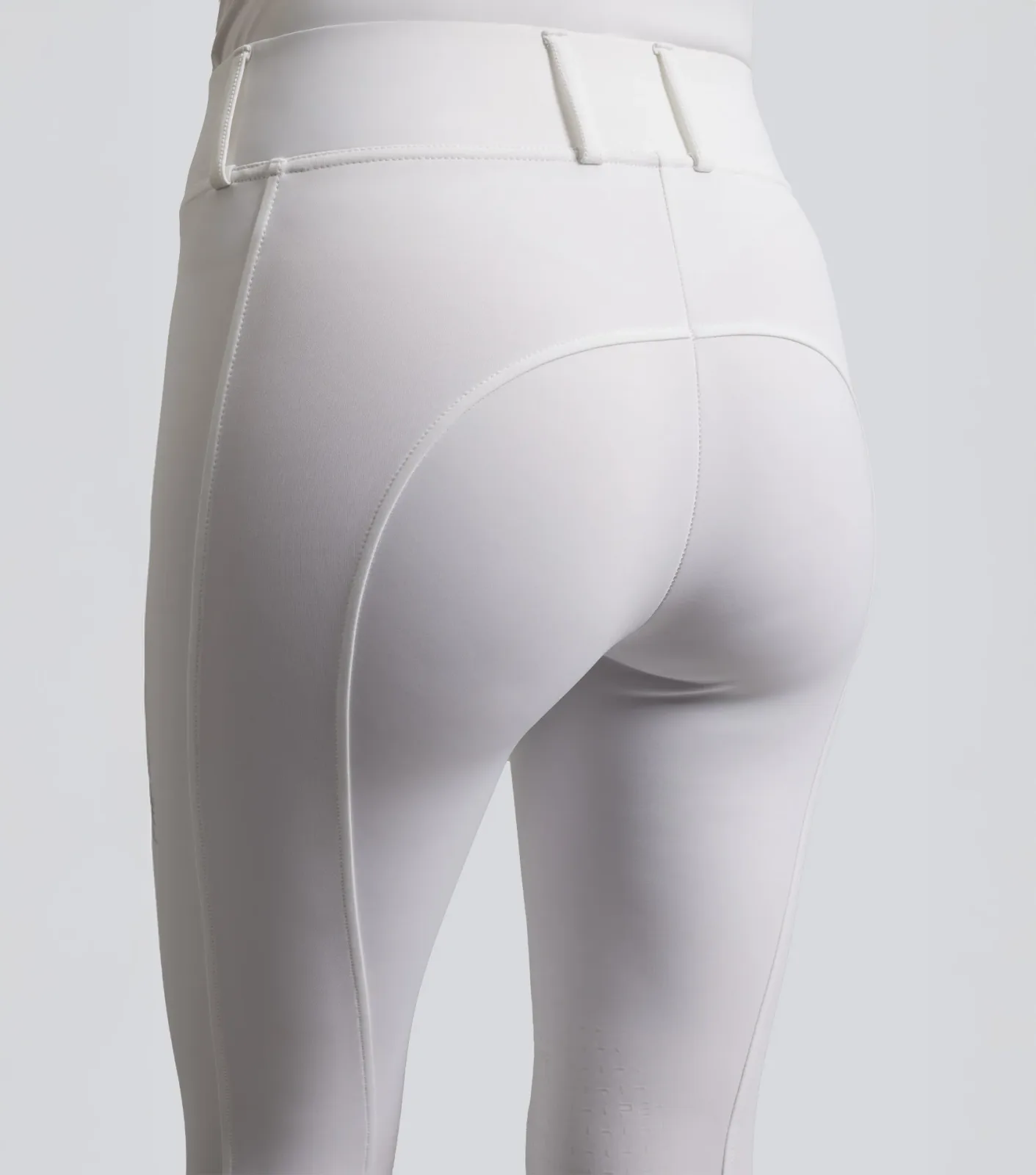 Luceo Womens Gel Knee Competition Riding Tights White - Image 2