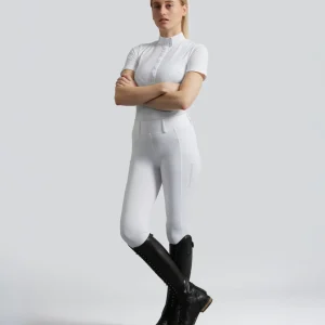 Luceo Womens Gel Knee Competition Riding Tights White