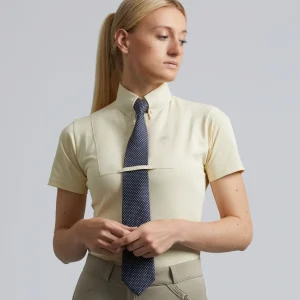 Luciana Ladies Short Sleeve Tie Shirt Vanilla