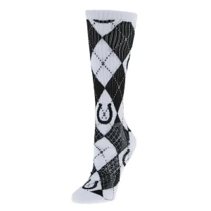 Lucky Chuck Argyle Black/White Performance Crew Socks