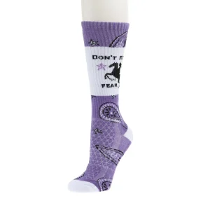 Lucky Chuck Don’t Ride in Fear Lavender Performance Socks