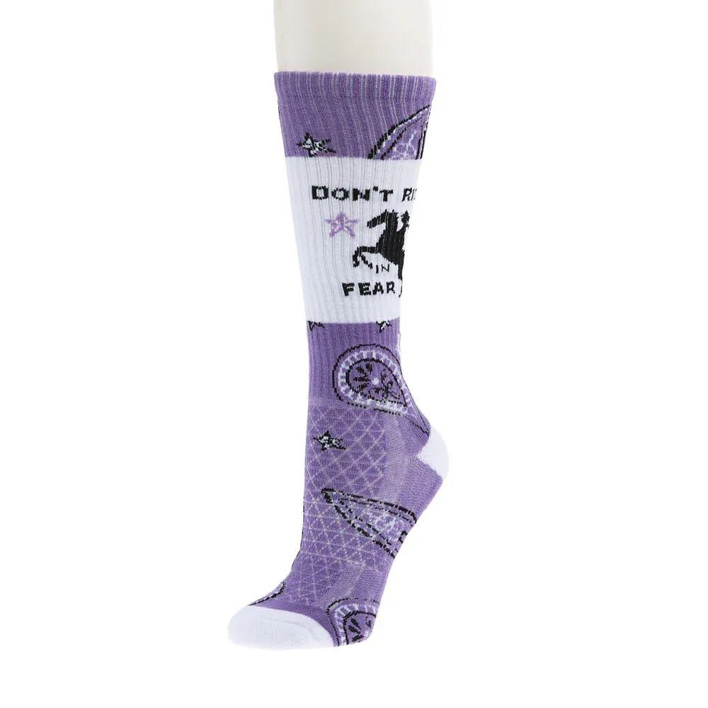 Lucky Chuck Don’t Ride in Fear Lavender Performance Socks