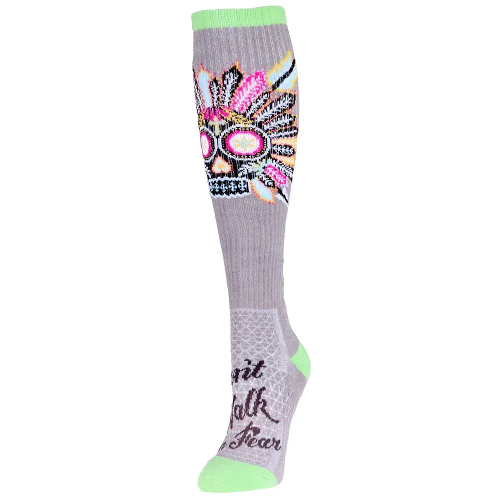 Lucky Chuck Don’t Walk In Fear Gray Performance Boot Socks