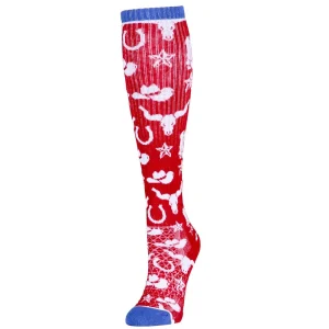 Lucky Chuck Get Western Red/Navy Performance Boot Socks