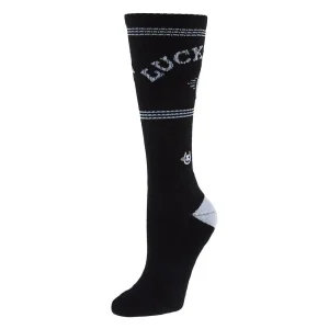 Lucky Chuck Retro Black and White Performance Crew Socks