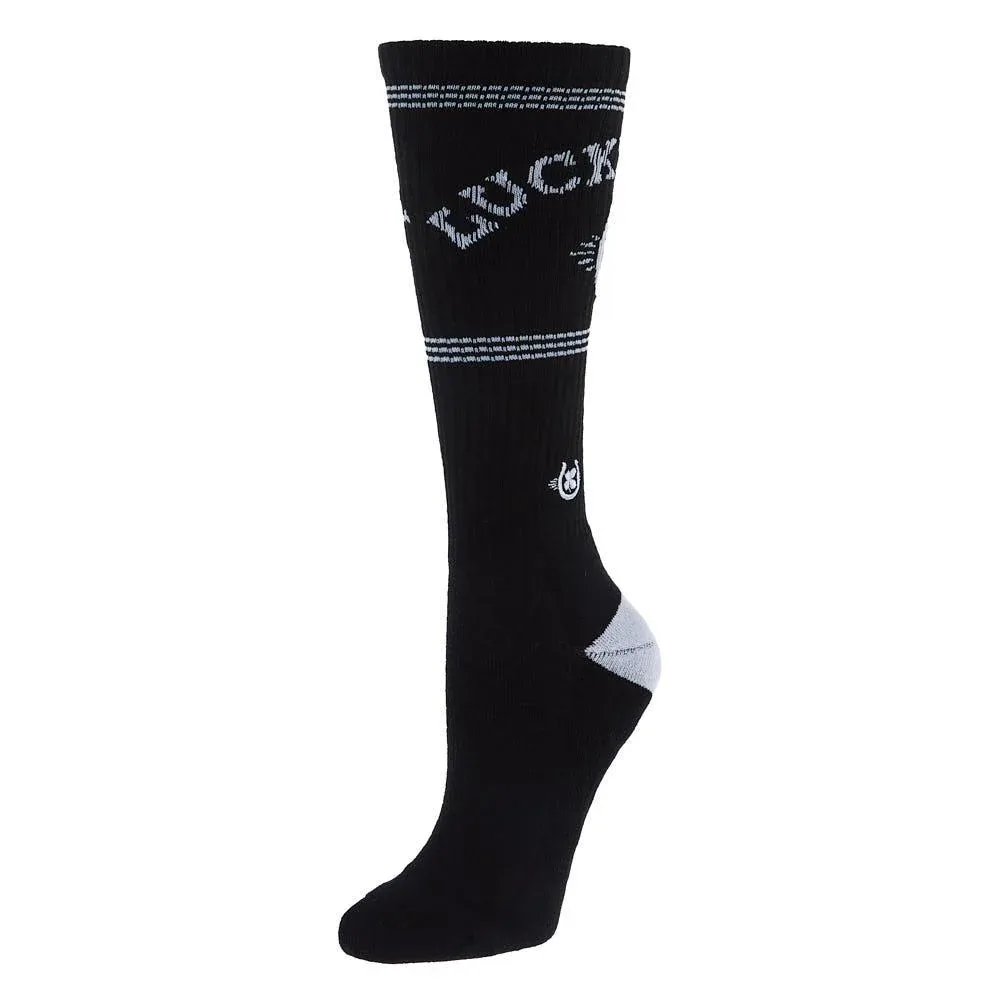 Lucky Chuck Retro Black and White Performance Crew Socks