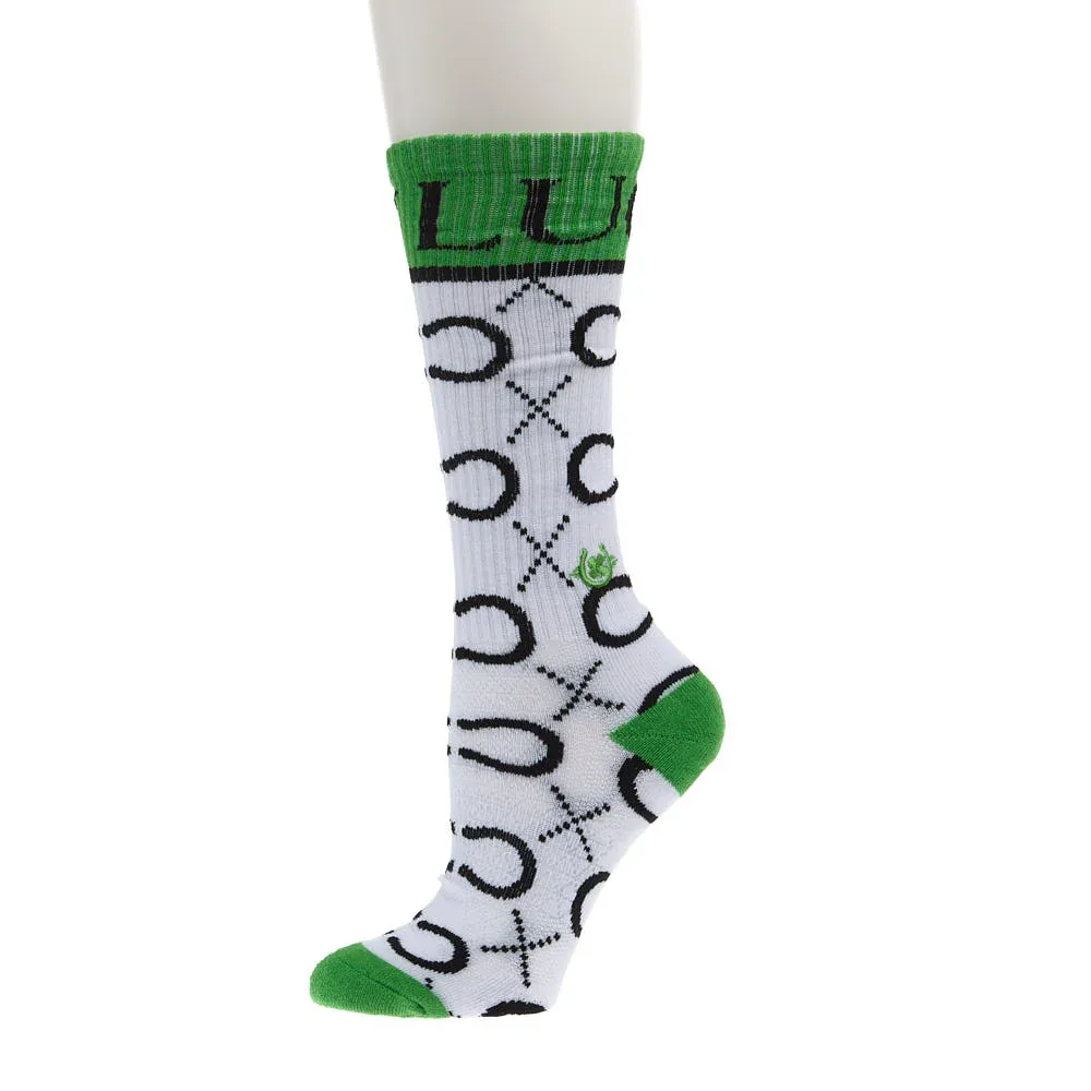 Lucky Chuck Women's High Maintenance Cowgirl Kelly Green/ White Performance Socks - Image 2