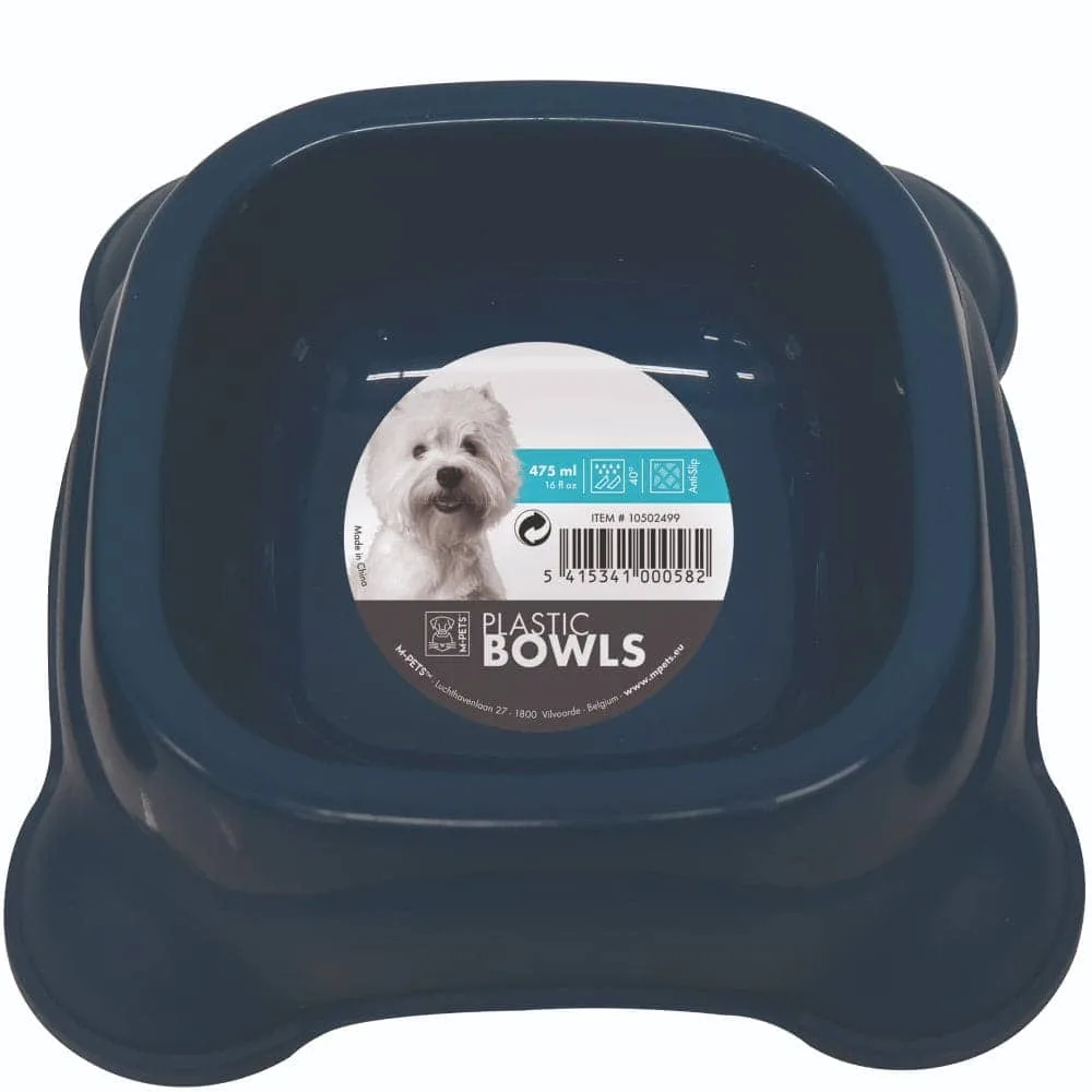 M Pets Plastic Single Bowl for Dogs (Grey) - Image 2