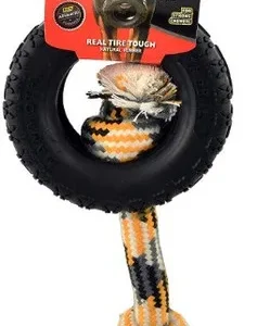 Mammoth Tirebiter II Dog Toy with Rope Medium 1 count (5"D)