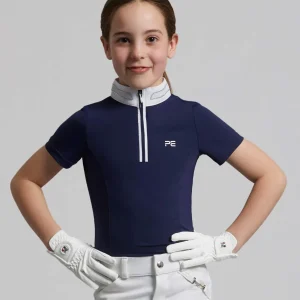 Maria Girls Diamanté Show Shirt Navy