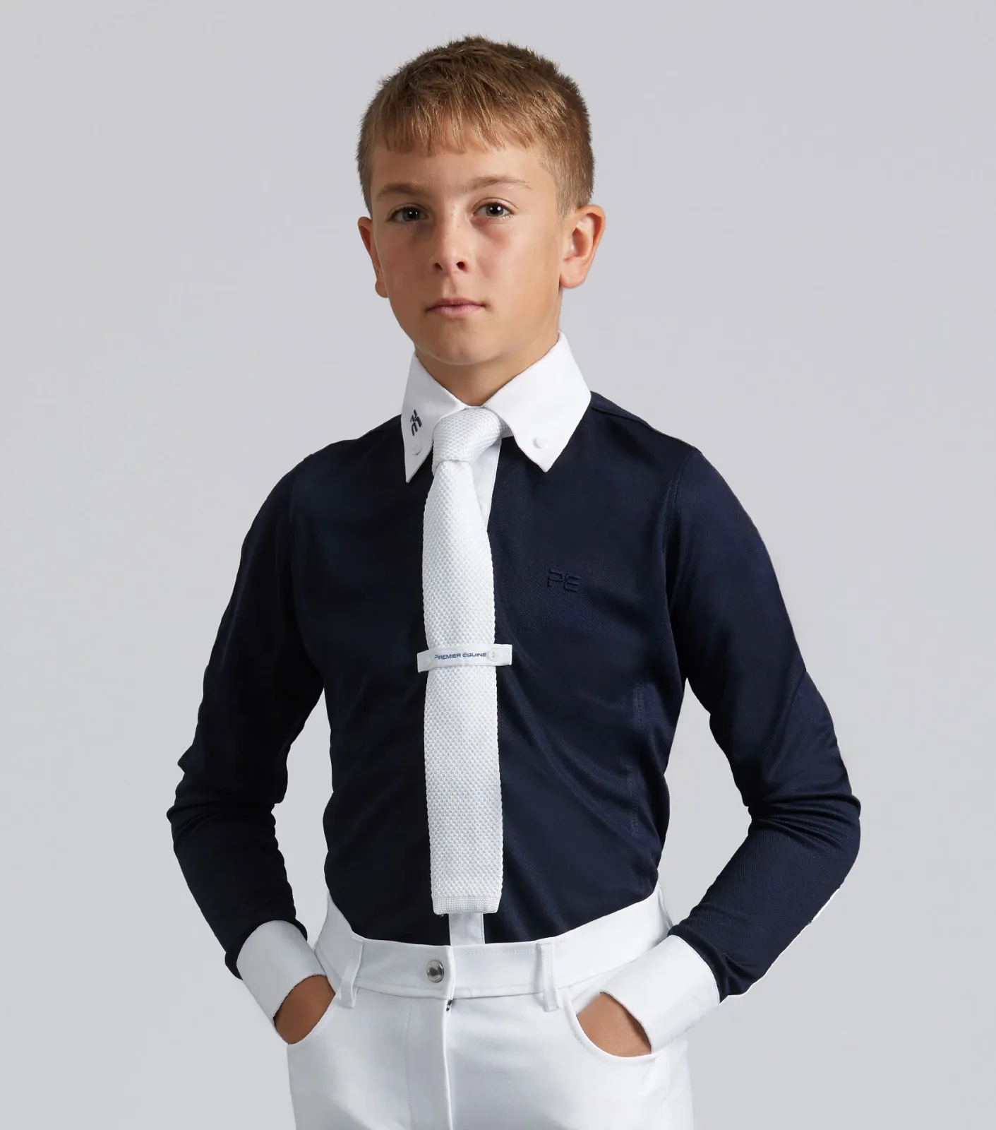 MARKED - Mini Giulio Boy's Long Sleeve Show Shirt Navy