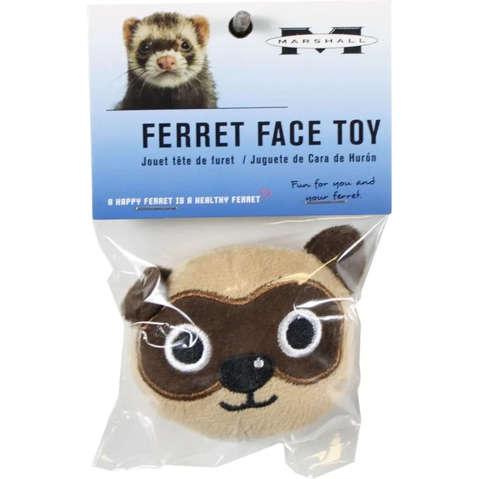 Marshall Pet Products Ferret Face Toy, Tan, Brown - Image 2