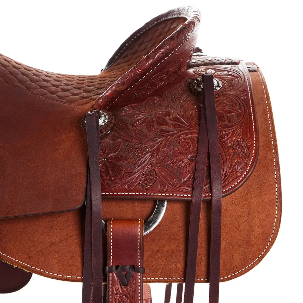 Martin Saddlery 1/4 Breed Desert Flower Chestnut Performance Saddle - Image 2