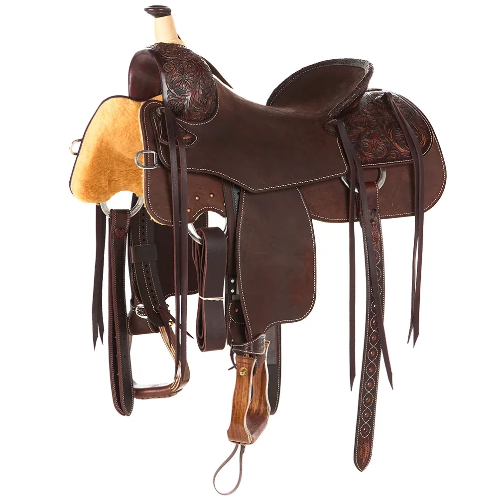 Martin Saddlery 1/4 Tool Mountain Daisy Medium Brown Weathered Antique Performance Saddle