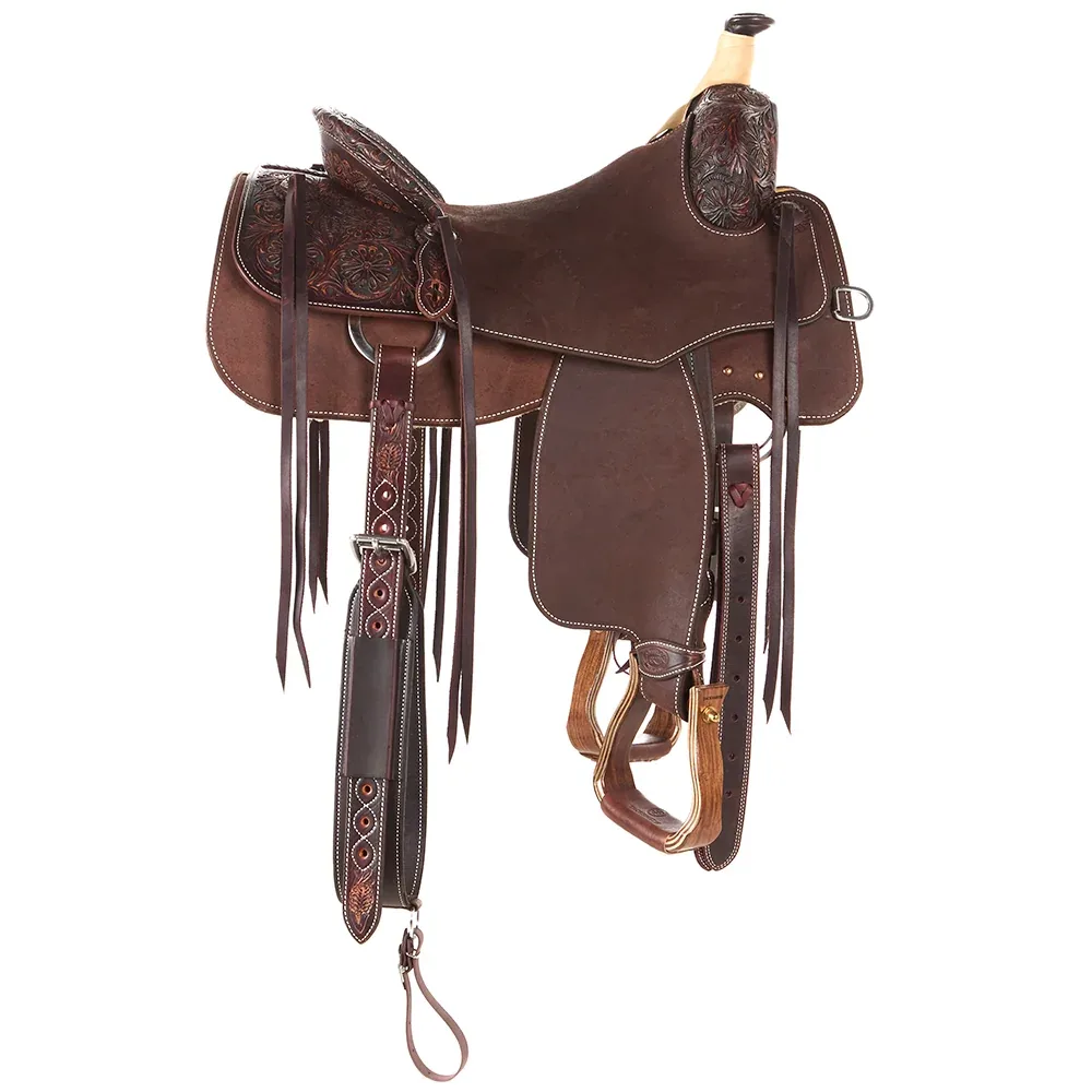 Martin Saddlery 1/4 Tool Mountain Daisy Medium Brown Weathered Antique Performance Saddle - Image 2