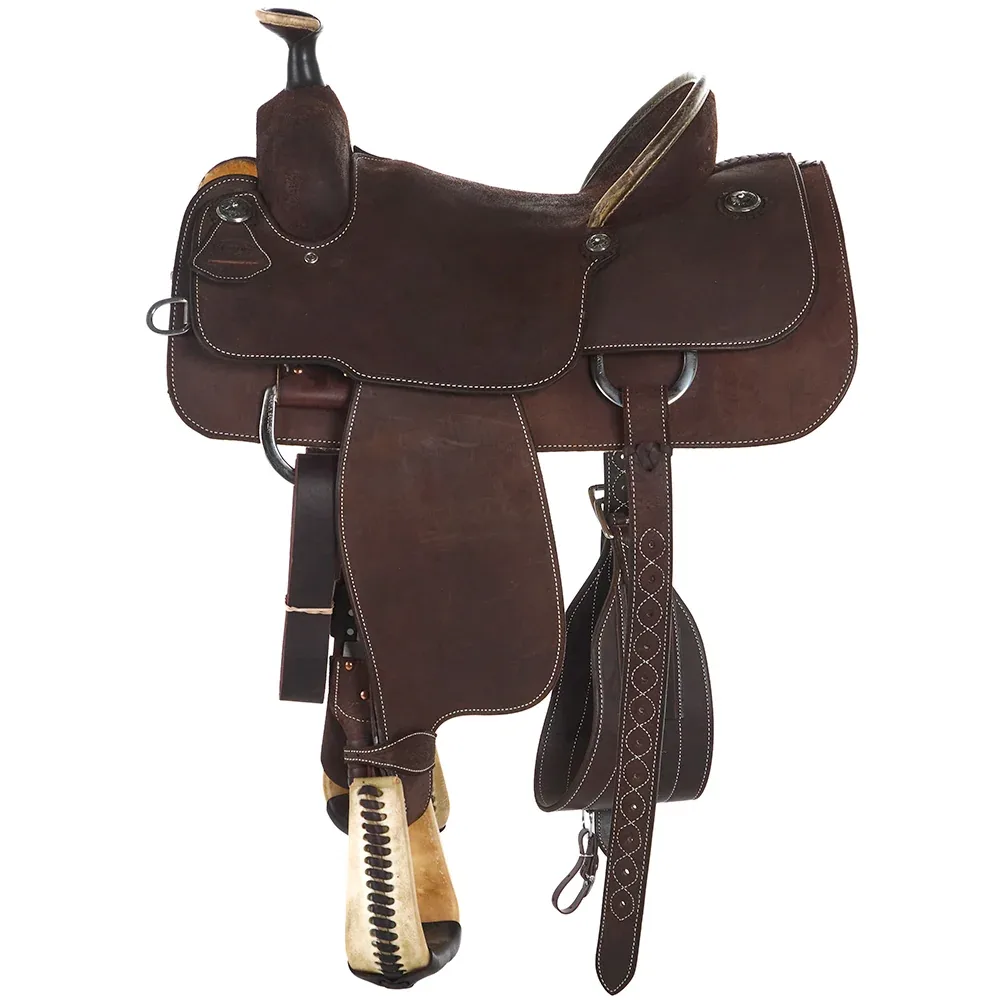 Martin Saddlery 14.5in Roughout Chocolate Hard Seat - Image 2