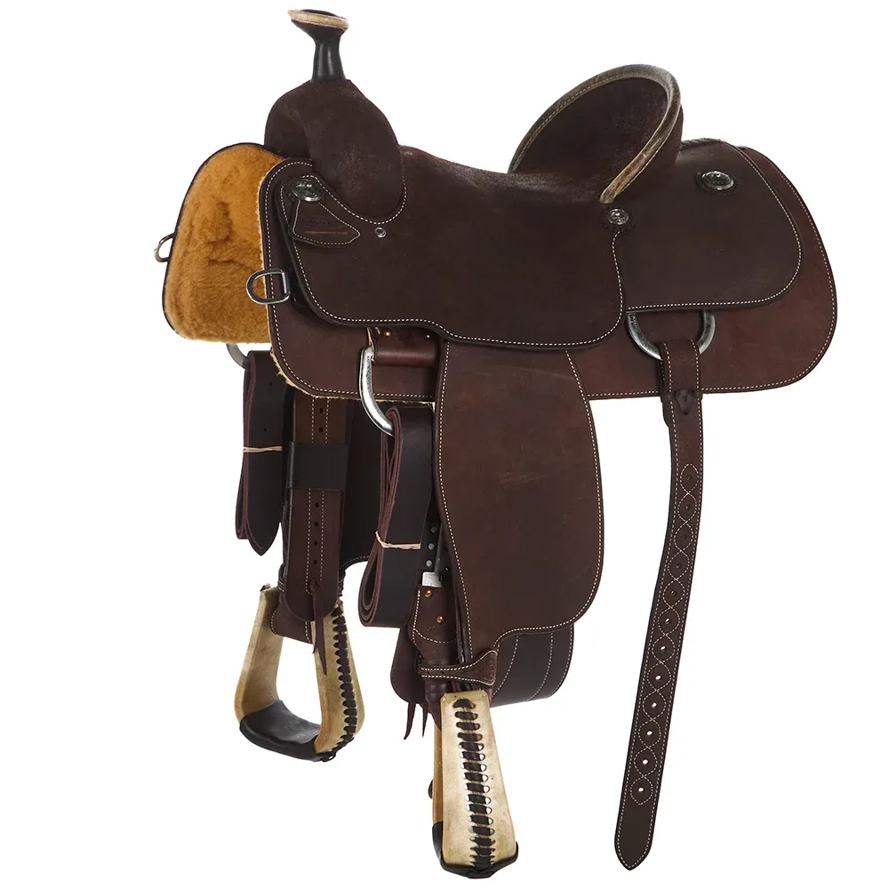Martin Saddlery 14.5in Roughout Chocolate Hard Seat