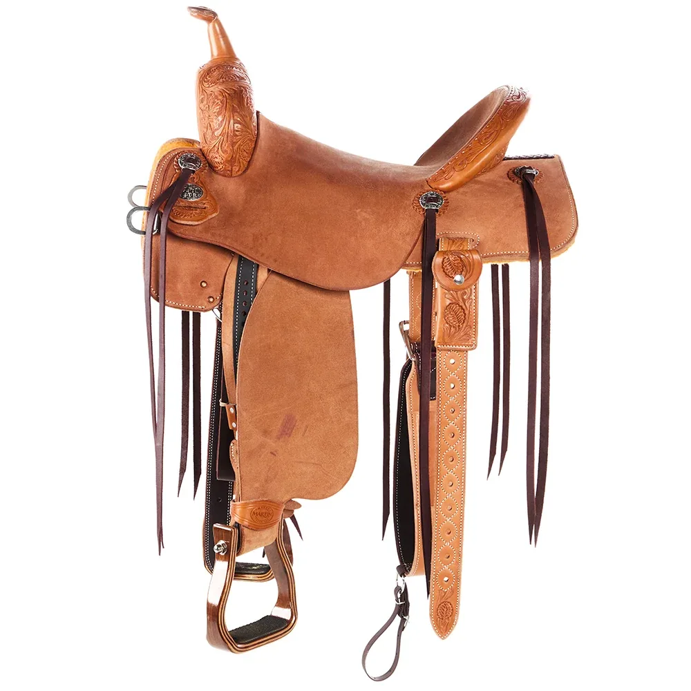 Martin Saddlery Natural 1/8 Breed Wyoming Flower 15in BTR Barrel Saddle - Image 2