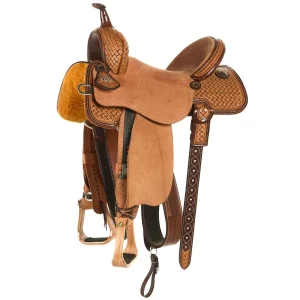 Martin Saddlery Natural 13.5in 1/2 Breed Coarse Weave BTR Barrel Saddle