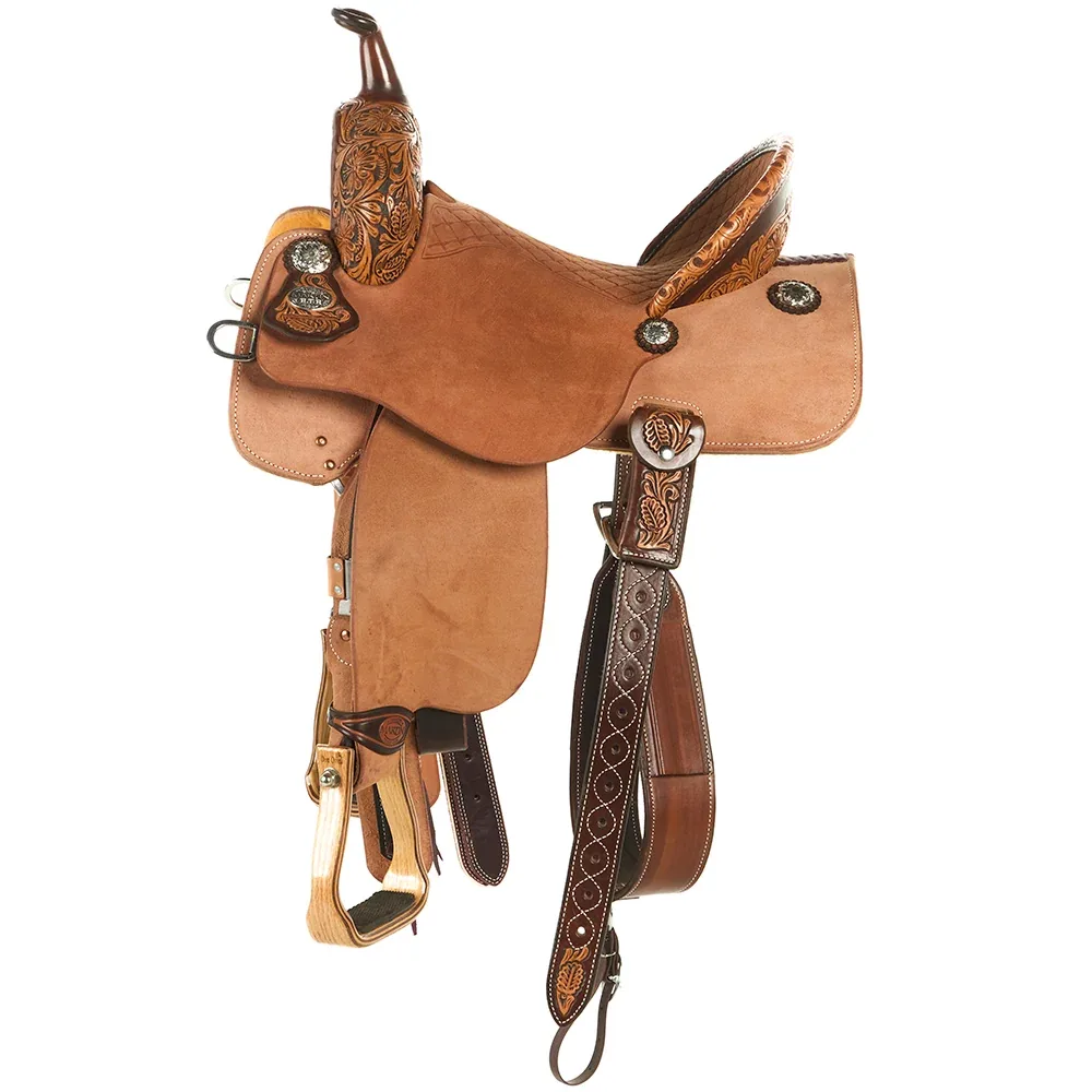 Martin Saddlery Natural 13.5in 1/8 Mountain Daisy BTR Barrel Saddle - Image 2