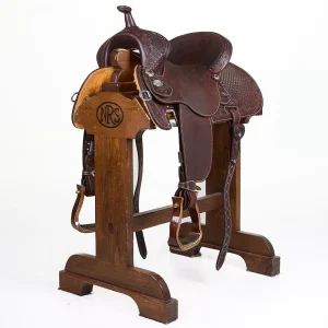 Martin Saddlery Used 14in Chocolate Roughout Basket Stamp Stingray Barrel Saddle