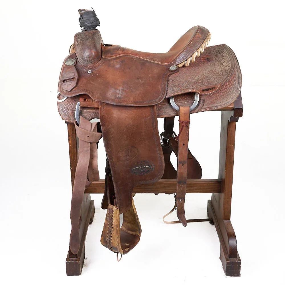 Martin Saddlery Used 15.5in 1/2 Breed Combo Tooled Team Roper - Image 2